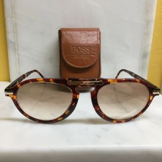 Hugo Boss Vintage Nos Folding Sunglasses 5153 Frame In Tortoise Shell W/case
