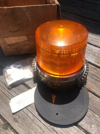 Vintage Dietz Emergency Strobe Light Lamp Amber 7 - 430 2