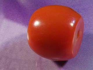 Antique Natural Red Indo Tibetan Nepali Coral Bead 13 By 11.  5 Mm J Little Coll