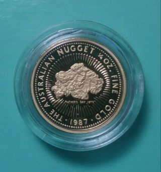 Rare 1987 Australian Nugget 1/4 Oz $25 Gold Coin 9999 Perth