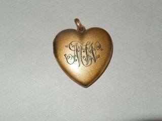 Antique Victorian Gold Filled Large Heart Locket 2