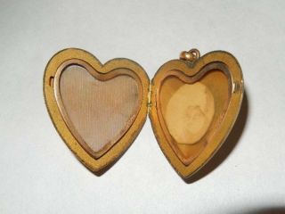 Antique Victorian Gold Filled Large Heart Locket 5