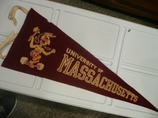 University Of Massachusetts Vintage Pennant,  11 X 28 "
