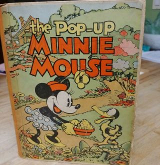 The Pop - Up Minnie Mouse,  Walt Disney - 1933 - Vintage Hardcover Book - Rare