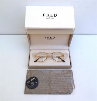 Vintage Nos Fred Ouragan 24kt Gold & Platinum Plated Eyeglasses 48 - 21 Force 10