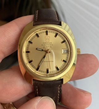 VINTAGE OMEGA f300 CHRONOMETER.  20 MICRON GOLD PLATED.  REF 198.  030 2
