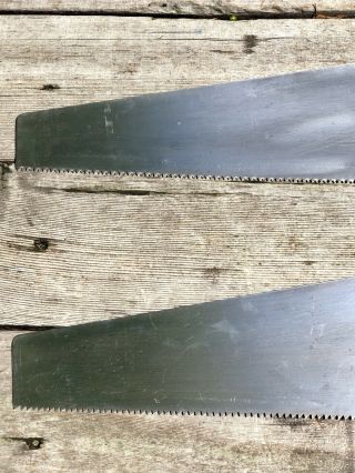 Vintage E.  C.  Atkins Hand Saws—1 Marked “The Four Hundred”—6 & 8 TPI 4