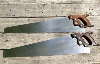 Vintage E.  C.  Atkins Hand Saws—1 Marked “The Four Hundred”—6 & 8 TPI 6