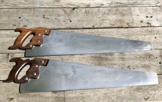 Vintage E.  C.  Atkins Hand Saws—1 Marked “The Four Hundred”—6 & 8 TPI 7