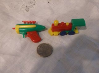 Vintage Lido Plastic Toys Train And Ray Gun 2 "