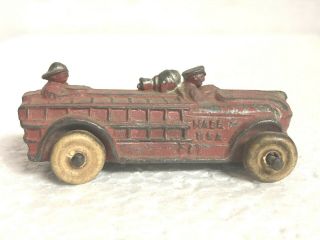 Antique Vintage Cast Fire Truck 2 1/2 " Metal Wheels Made In Usa