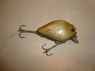 Vintage Heddon 740 Shad Punkinseed Lure,  Wood Body Is 2 - 1/2 " Long,