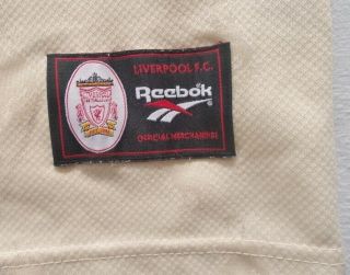 1996 - 1997 Liverpool Reebok away football soccer shirt vtg white.  XXL 2XL 50 