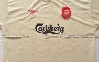 1996 - 1997 Liverpool Reebok away football soccer shirt vtg white.  XXL 2XL 50 