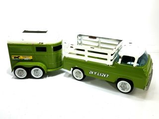 Vtg Nylint Econoline Pickup Truck And Horse Trailer Thoroughbred Farms Rare