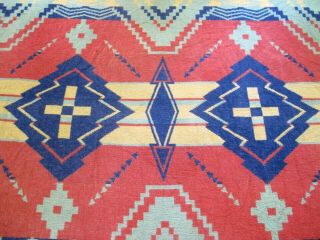 Vintage 1940 ' s BEACON Indian Southwest Camp Cotton Blanket,  Arrowheads,  NO LABEL 2
