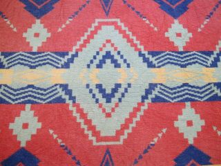 Vintage 1940 ' s BEACON Indian Southwest Camp Cotton Blanket,  Arrowheads,  NO LABEL 3