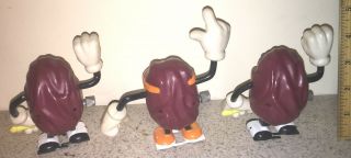 THREE VINTAGE 1988 CALIFORNIA RAISINS WIND UP WALKING TOY FIGURES 2