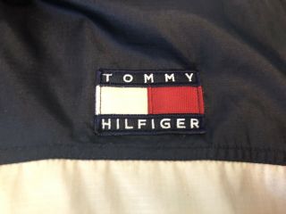 VINTAGE TOMMY HILFIGER Jacket Windbreaker PACKABLE Red White Navy Blue 1990s XL 6