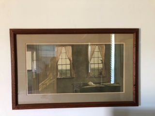 Andrew Wyeth Print Rare Triton Press Her Room Framed Vintage Signed Aw Maine Pic