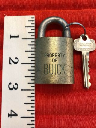 Vintage Best Brass Padlock Lock With Key Buick