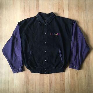 Vintage Nintendo Jacket Mens Large Black Purple 90s Play It Loud Employee