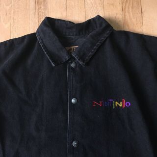 Vintage Nintendo Jacket Mens Large Black Purple 90s Play It Loud Employee 2