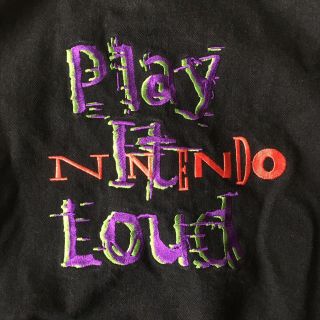 Vintage Nintendo Jacket Mens Large Black Purple 90s Play It Loud Employee 7