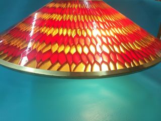 22 " Mid Century Atomic Modern Moe Honeycomb Red Gold Vintage Lamp Light Fixture