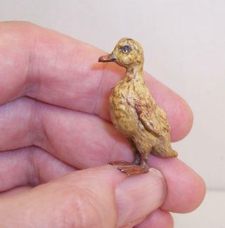 Vintage/antique Cold Painted Bronze Miniature Duckling Austrian/bergman Bird