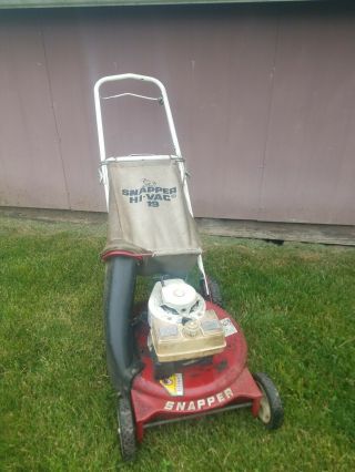 Vintage 19 Inch Snapper Hi Vac 2 Cycle Mower Runs