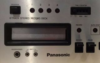 Vintage Panasonic 8 Track Tape Player Recorder RS - 808. 4