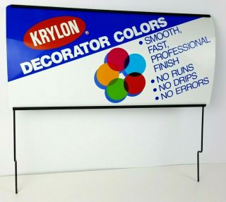 Vintage Krylon Double Sided Store Display Metal Sign Spray Paint Graffiti Rare