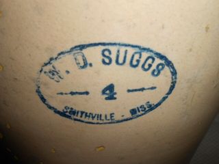 ANTIQUE W.  D.  SUGGS 4 GALLON WHISKEY JUG SMITHVILLE MISSISSIPPI 11