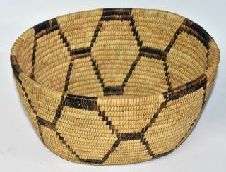 Vintage Pima Native American Indian Basket Vase Oval Shape Or Papago 4.  25 " T 8 " W
