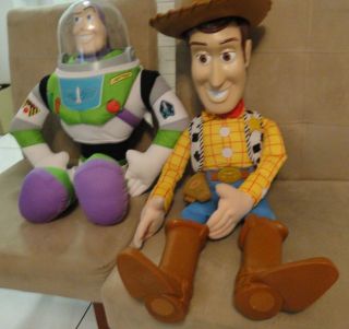 Vintage Disney Toy Story Large Woody Doll 32 " & Large Buzz Lightyear 26 " -