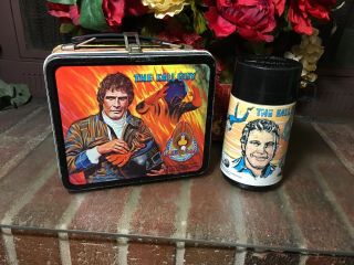 Vintage The Fall Guy Lee Majors Metal Lunchbox W/thermos 1980’s
