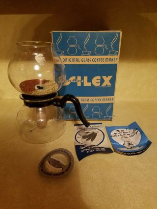 Nos Atnqiue Vintage Silex The Glass Coffee Pot W/ Paperwork