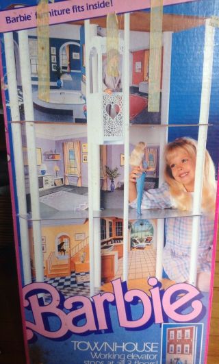 Vtg Barbie 1987 Townhouse Dollhouse Playset W Box