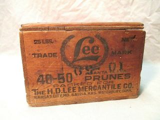 Vintage Lee Brand Prune Crate H D Lee Mercantile Salina Ks Repurposed Hinged Box