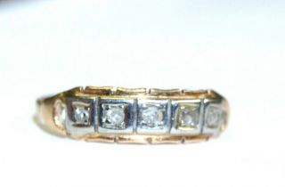Vintage Rose Cut Diamond 18K Yellow Gold Ring Band Size 6 2