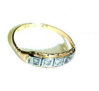 Vintage Rose Cut Diamond 18K Yellow Gold Ring Band Size 6 3