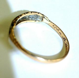 Vintage Rose Cut Diamond 18K Yellow Gold Ring Band Size 6 4