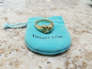 Tiffany & Co.  18k Yellow Gold Vintage 1990 Large Signature X Love Knot Ring Sz 8