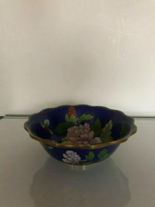 Colourful And Decorative Very Large Cloisonne Bowl 9 " Diam