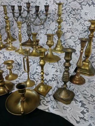 33 Vintage Brass Candle Holders Candlesticks Decor Wedding Candlelabras Pairs 4