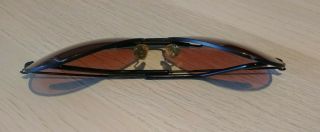 Authentic Vintage Ray Ban Aviator Sunglasses Black Frame Brownish Sepia Lenses 2