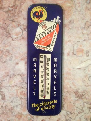 Marvels Vintage Cigarette Thermometer 12 " Worth Crowing About