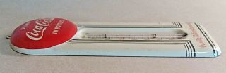 VINTAGE 1950 ' S COCA COLA SODA POP GAS STATION METAL THERMOMETER SIGN - 4