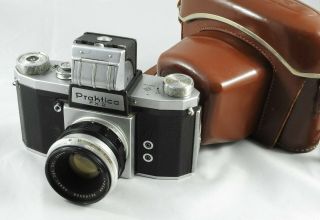 Vintage K.  W.  Praktica Fx2 Camera W/ Case & Attachment